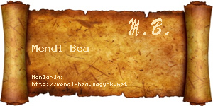 Mendl Bea névjegykártya